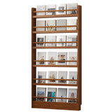 Brown Modern Multi-layer Wood Vertical Storage Bookcase Image - 9