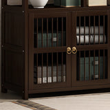 Brown Modern Open Back Hardwood Large Storage Bookshelf Image - 10