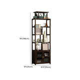 Brown Modern Open Back Hardwood Large Storage Bookshelf #size
