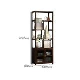 Brown Modern Open Back Hardwood Large Storage Bookshelf Image - 22