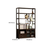 Brown Modern Open Back Hardwood Large Storage Bookshelf Image - 23