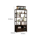Brown Modern Open Back Hardwood Large Storage Bookshelf Image - 25