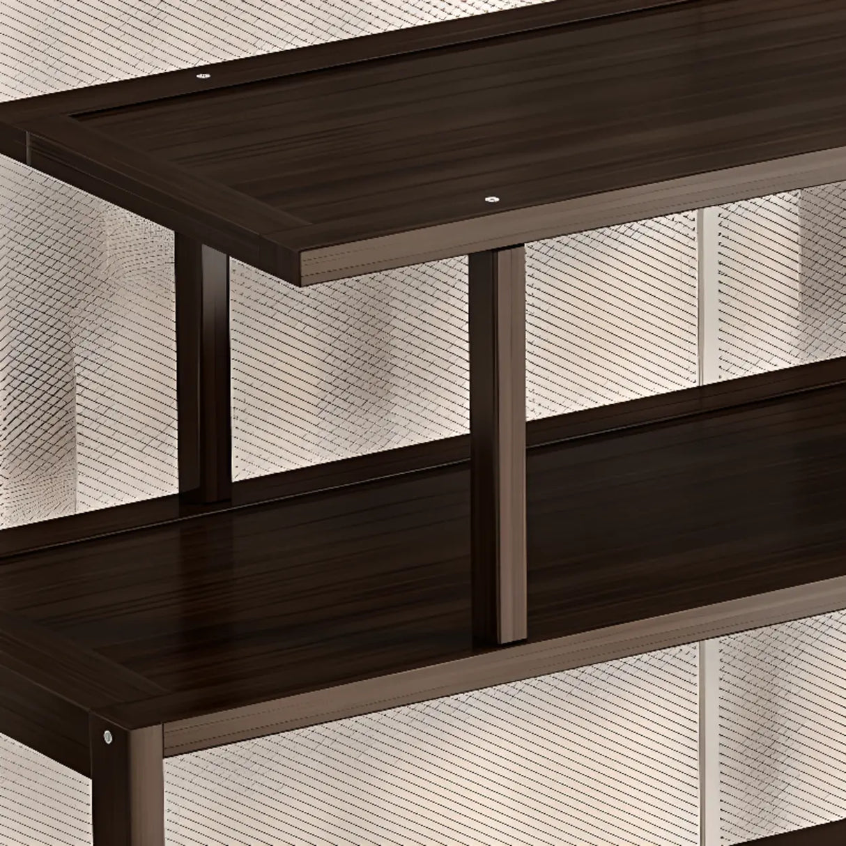 Brown Modern Open Back Hardwood Large Storage Bookshelf Image - 6