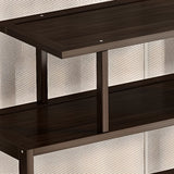 Brown Modern Open Back Hardwood Large Storage Bookshelf Image - 6