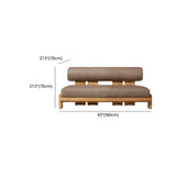 Brown Modular Teak Wood UV Resistant Patio Sofa with Cushion #size