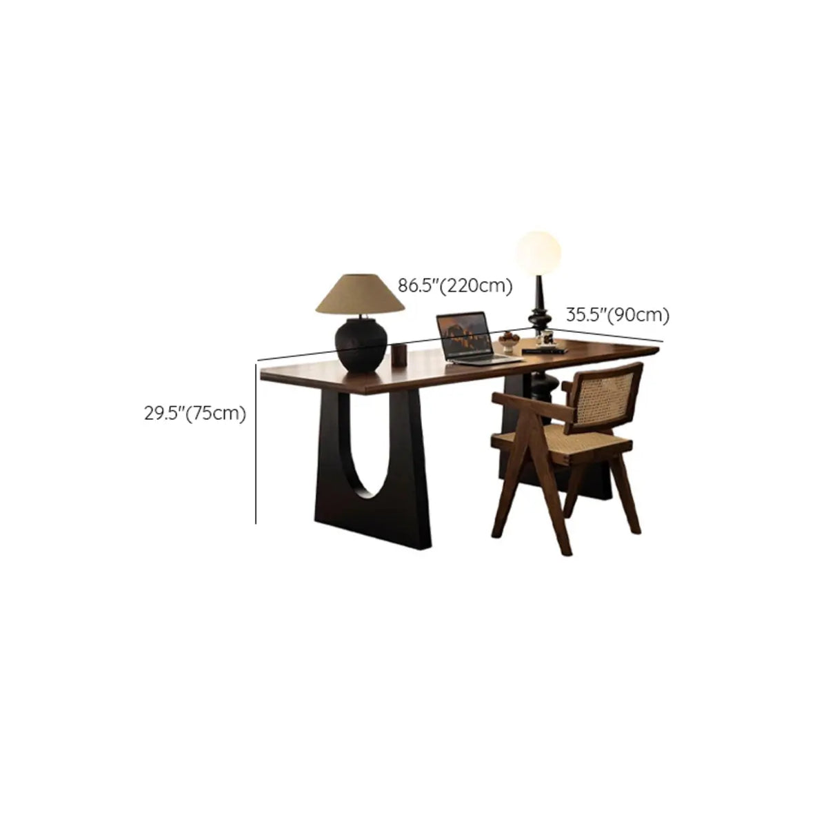 Brown Multi-person Auburn Walnut wooden Desk Image - 14