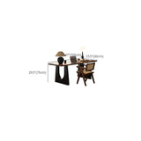Brown Multi-person Auburn Walnut wooden Desk #size