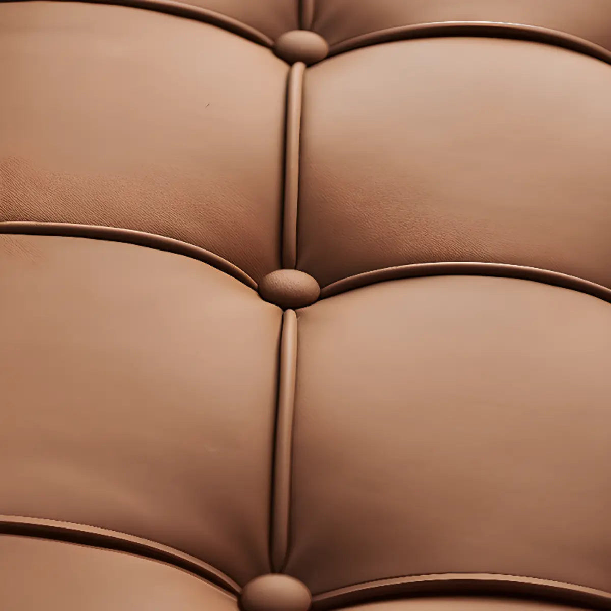 Brown Nappa Leather Tufted Back Cross Base Lounge Chair Image - 12