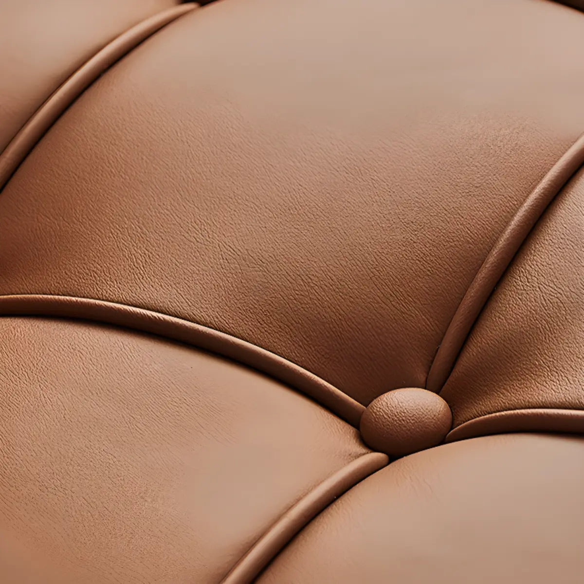 Brown Nappa Leather Tufted Back Cross Base Lounge Chair Image - 8