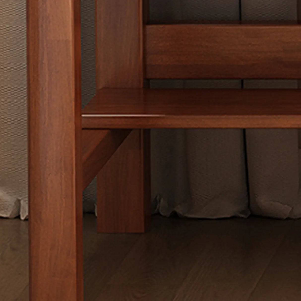 Brown Natural Wood Desk with Drawers and Shelves Image - 16