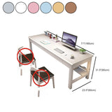 Brown Natural Wood Desk with Drawers and Shelves Image - 18