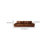 Brown Oiled Leather Pillow Top Arm Cushion Back Sofa Image - 13
