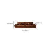 Brown Oiled Leather Pillow Top Arm Cushion Back Sofa Image - 18
