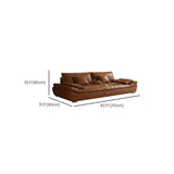 Brown Oiled Leather Pillow Top Arm Cushion Back Sofa #size