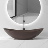 Brown Oval Ceramic Bowl Sinks with Swivel Faucet Image - 3