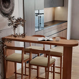 Brown Oval Wood Mid-Size Double Pedestal Bistro Bar Table Image - 7
