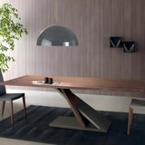 Brown Pine Wood Black Metal Z-Leg Writing Desk Image - 2