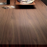 Brown Pine Wood Black Metal Z-Leg Writing Desk Image - 6