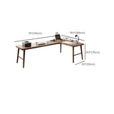 Brown Pine Wood H-Shaped Base Double Writing Desk Image - 17