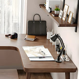 Brown Pine Wood H-Shaped Base Double Writing Desk Image - 4