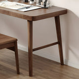 Brown Pine Wood H-Shaped Base Double Writing Desk Image - 8