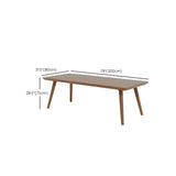 Brown Pine Wood Rectangle Multi-Person Writing Desk Image - 15