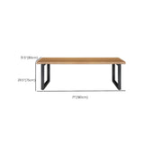 Brown Pine Wood Rectangle Steel Sledge Gaming Desk Image - 9