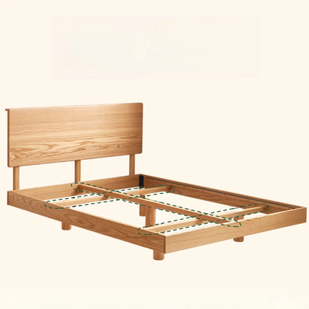 Brown Queen Minimalist Wooden Storage Bed with Shelves Image - 10