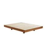 Brown Queen Minimalist Wooden Storage Bed with Shelves Image - 2