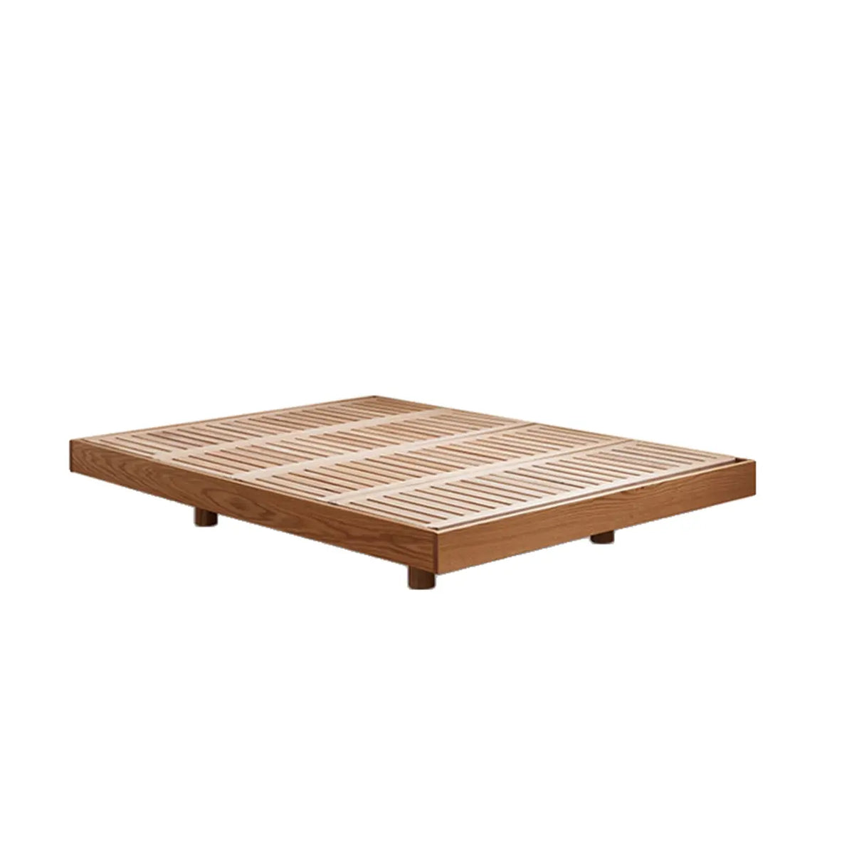 Brown Queen Minimalist Wooden Storage Bed with Shelves Image - 3