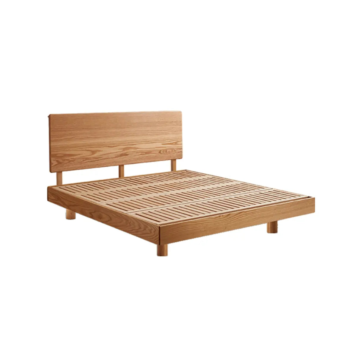 Brown Queen Minimalist Wooden Storage Bed with Shelves Image - 7