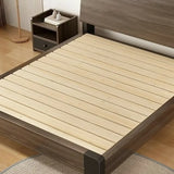 Brown Queen Wood Platform Headboard Bed with Shelf Image - 6
