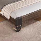Brown Queen Wood Platform Headboard Bed with Shelf Image - 8