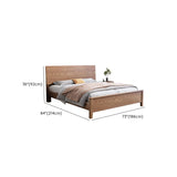 Brown Queen Wood Solid Color Panel Bed with Headboard Image - 10
