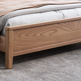 Brown Queen Wood Solid Color Panel Bed with Headboard Image - 8