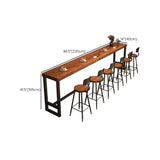 Brown Rectangular Long Wood Large Dining Bar Table Image - 12