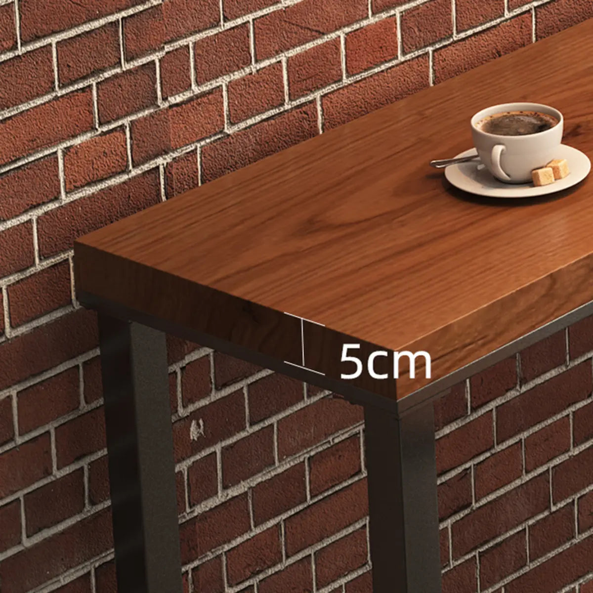 Brown Rectangular Long Wood Large Dining Bar Table Image - 4