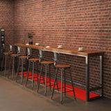 Brown Rectangular Long Wood Large Dining Bar Table Image - 5