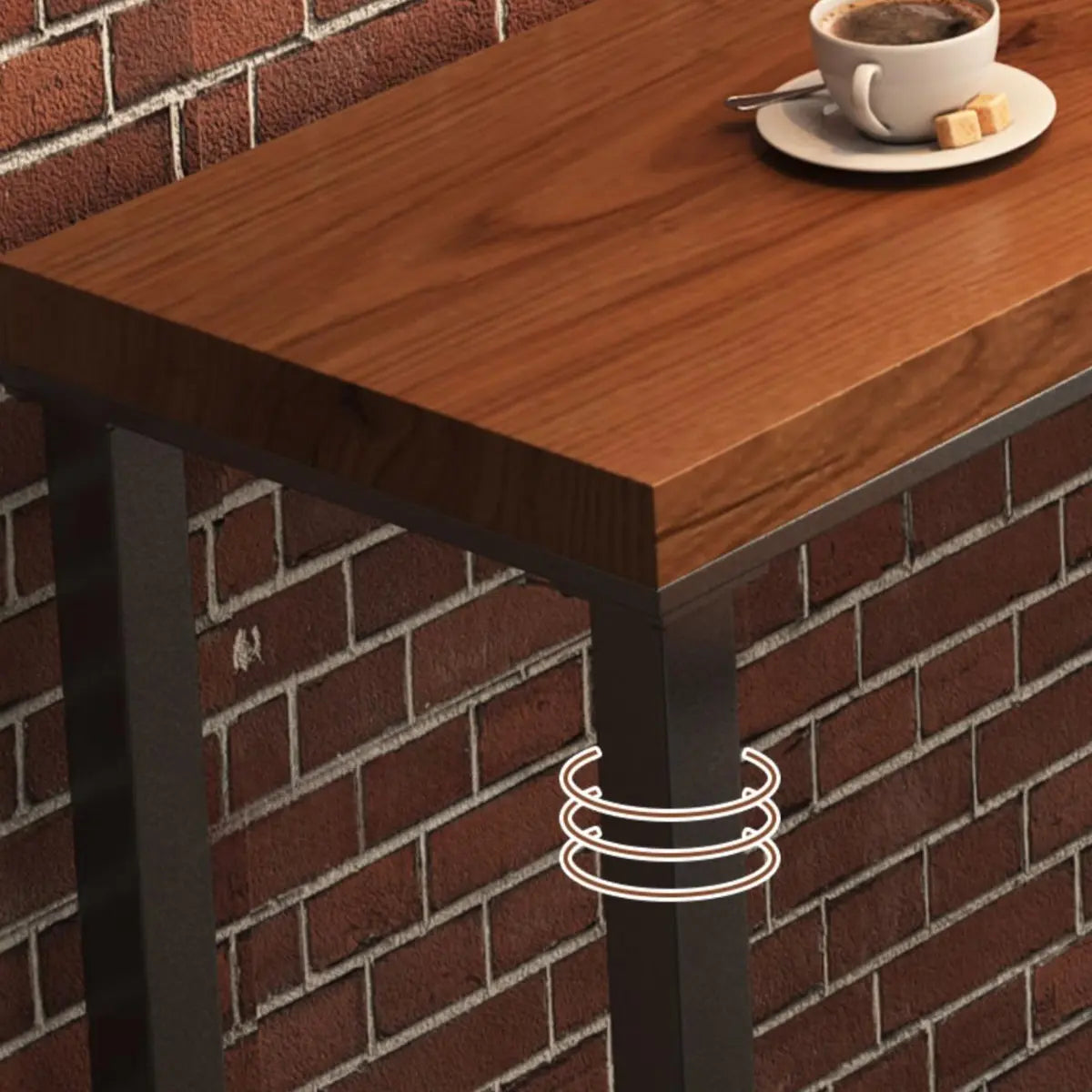 Brown Rectangular Long Wood Large Dining Bar Table Image - 7