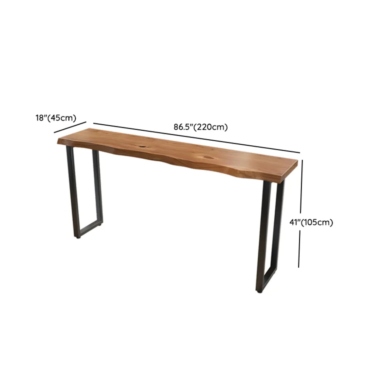 Brown Rectangular Pine Long Bar Table for Dining Image - 14