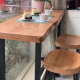 Brown Rectangular Pine Long Bar Table for Dining Image - 3