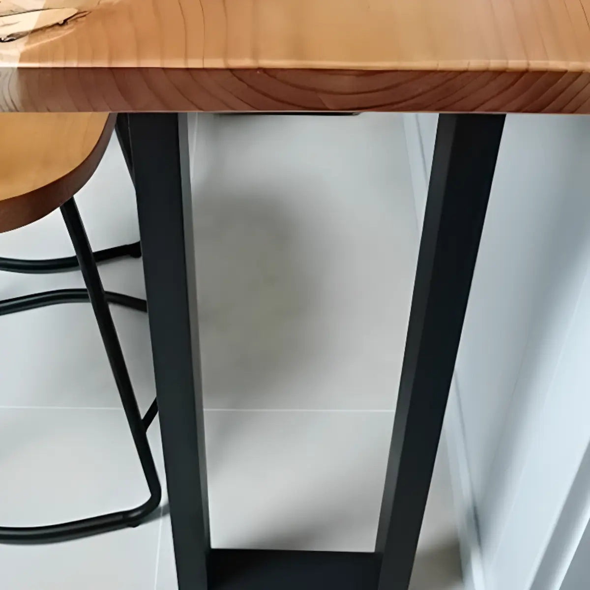 Brown Rectangular Pine Long Bar Table for Dining Image - 6