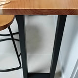 Brown Rectangular Pine Long Bar Table for Dining Image - 6