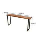 Brown Rectangular Pine Long Bar Table for Dining Image - 9