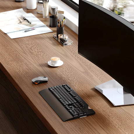 Brown Rectangular Standard Wooden Computer Desk Image - 1
