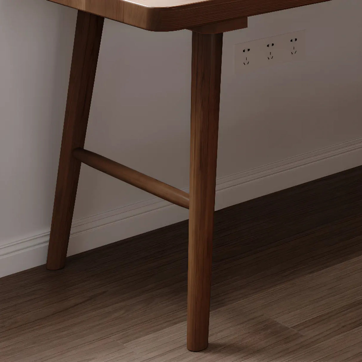 Brown Rectangular Standard Wooden Computer Desk Image - 5