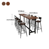 Brown Rectangular Wood Bar Table With Footrest Image - 19