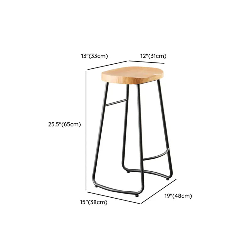 Industrial Brown Long Rectangular Wood Iron Bar Table Set Image - 11