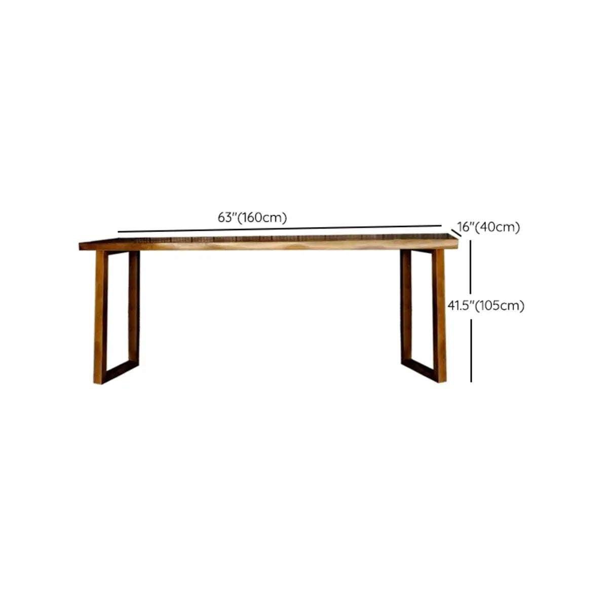 Brown Rectangular Wood Large Bar Table with Sled Base Image - 10
