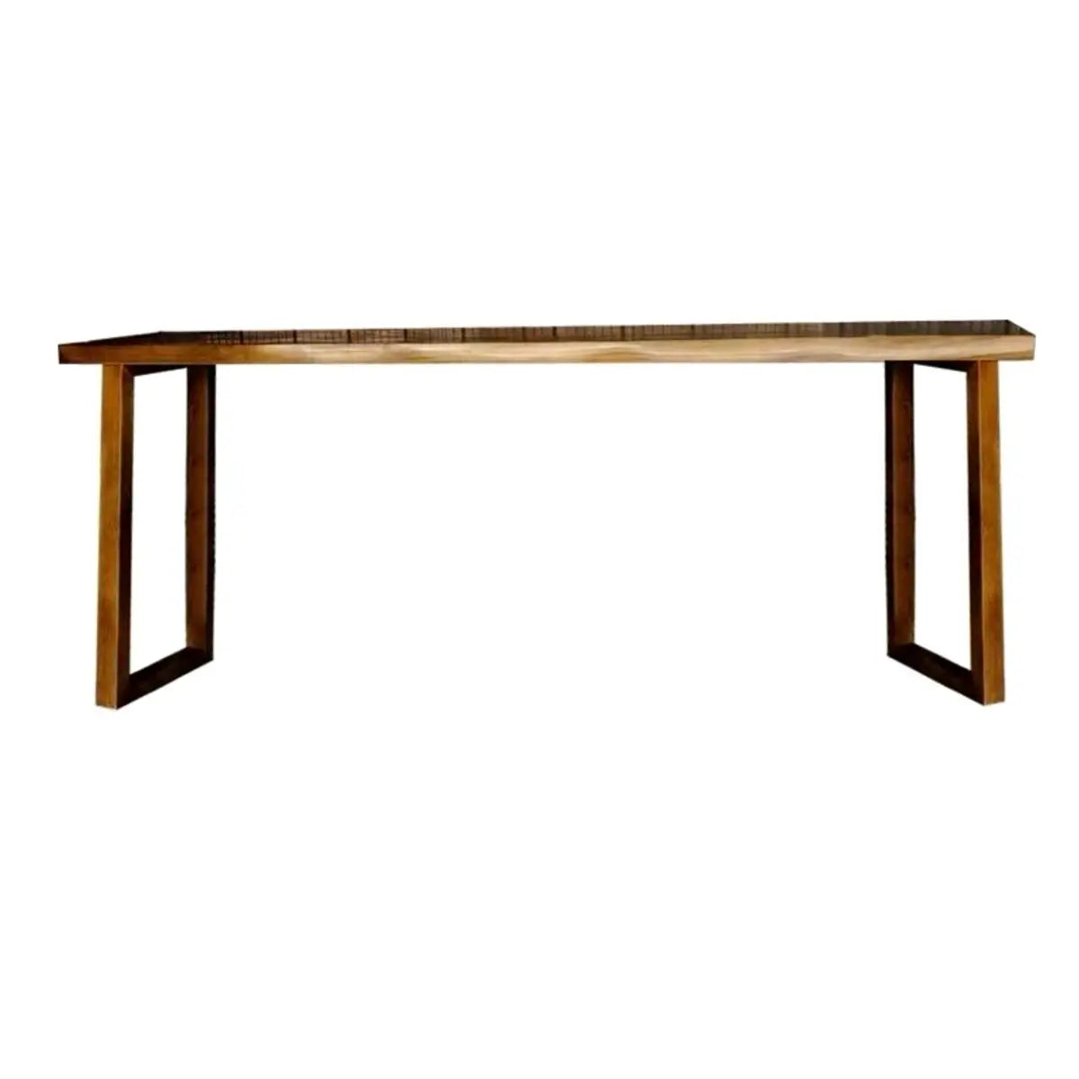Brown Rectangular Wood Large Bar Table with Sled Base Image - 5